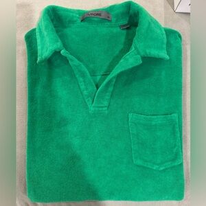 G/Fore Men's Green Terry Polo Shirt
